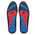 Magnetic Acupressure Insoles for Men, Magnetic Massage Insoles with Acupressure Points, Breathable Shoe Insoles for Foot Massage & Comfort (Black, L)