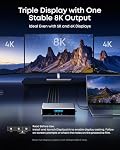 Anker Prime Docking Station (DL7400), 14-Port Triple Display with DisplayLink, 140W Max USB-C Port, Smart Display and Built-In Cooling Fan, Up to 8K, For macOS and Windows, DisplayLink Driver Required