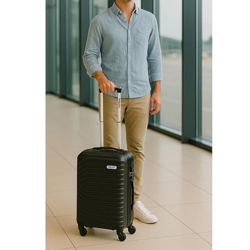 Dejuno Craft Hardside Lightweight Spinner Luggage, Black, 20-inch Carry-On2