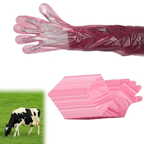 Guantes Veterinarios, Guantes de Inseminación Desechables, Plástico Guante de Inseminación, 90cm Guantes Desechables, Guantes Impermeables TransparentesDesechables, 30pcs Guante Desechable Veterinario
