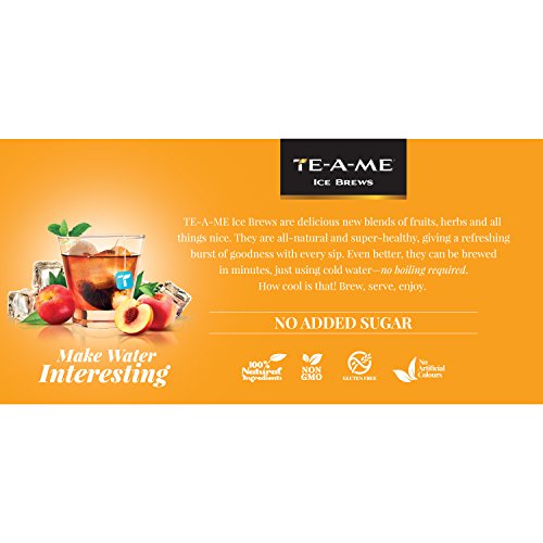 Image of TE-A-ME Peach Ice Tea - 18 Tea Bags | Ice Tea | Iced Tea | Peach Iced Tea | Sugar Free (Pack of 2)