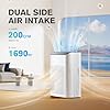 MERONTE Purificatore d'aria allergico per appartamento camera fumatori, Air purifier, CADR 340m³/h per camera fumatori 157㎡, PM 2,5, compatibile con WiFi e Alexa, 1 confezione + 4 modalità