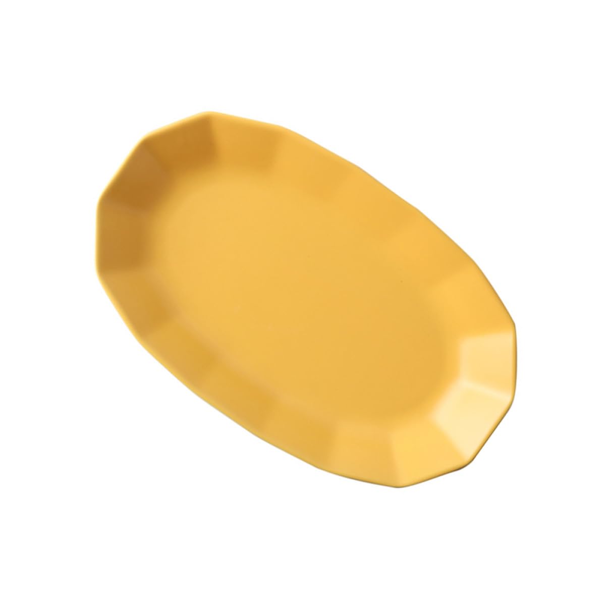 Plateau Poissons en Céramique Jaune Multifonction pour Apéritif et Fruits Secs