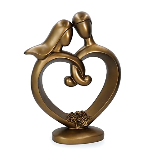 Dreamseden Abstract Couple Heart Sculpture - Romantic Husband And Wife Wedding Gifts For Her, Resin Decorative Statues And Figurines For Anniversary Home Decoration #TOP18
