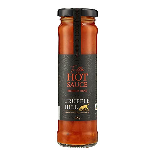 Truffle Hill - Truffle Hot Sauce (150g), Medium Heat Chilli Hot Sauce Infused with Black Périgord Truffles, Keto, Paleo, Vegan, Vegetarian, Lactose Free, Gluten Free, Celiac Friendly