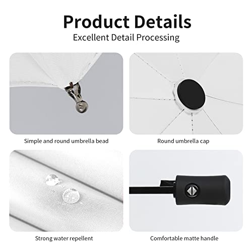 Cloudia Automatic Windproof Travel Umbrella, Umbrella In Rain And Sun For Women And Men (White) #TOP4