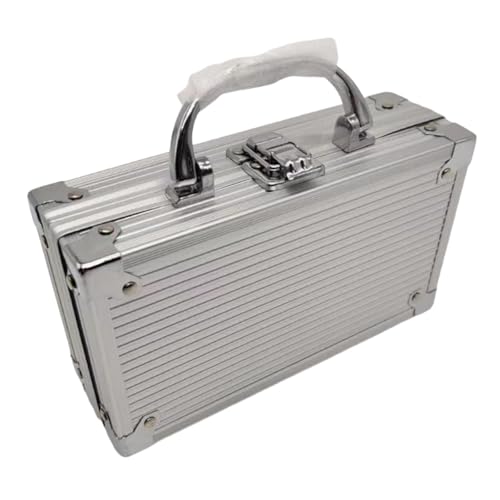 kowaku Aluminum Alloy Chip Case Chip Holder Storage Case Lockable Storage Container Hold 100 Chips Chip Carrier for Activities Party