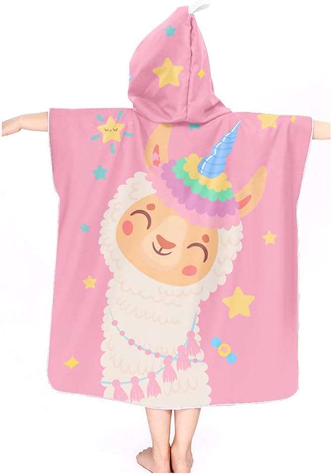 Kids Quick Drying Swimming Towel Microfiber Fabric Bath Towels Beach Towel Changing Bathrobe Cloaks Hooded Pool Bath Towels (Color : A, Size : One Size) (A One Size)