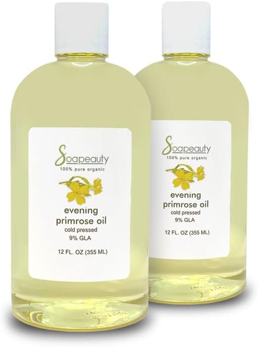 Soapeauty Aceite natural prensado en frío y filtrado en frío. Aceite de onagra contiene alto nivel (9%) de ácido graso esencial ácido