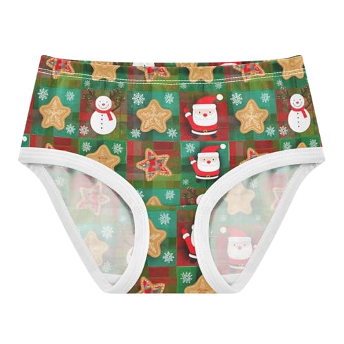 Joisal Bright Girls Underwear Toddler 2t Cotton Little Girl Panties Red Green Christmas Patchwork Undies Kids Briefs