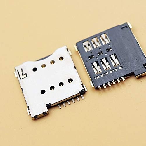 Davitu Electrical Equipments Supplies - 100pcs S0PP-150006-17G Original Micro SIM Jacks Connectors SIM Slot Sockets