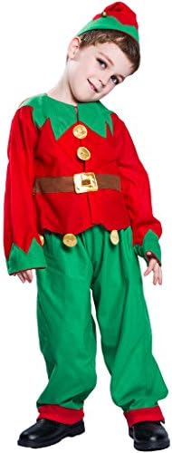 EraSpooky Child Christmas Santa Elf Costume for Boys