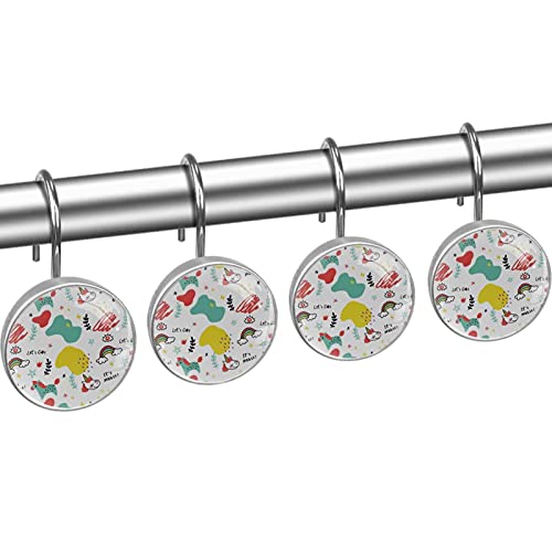 Crochets de rideau de douche double glissement acier durable - 3
