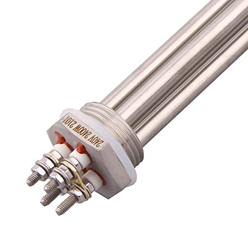 DERNORD 1 Zoll DN25 Heizelement Doppel U Typ Elektrische Brauwasserbereiter BSP 33.25mm Gewinde Edelstahl Flansch 240V 2400W