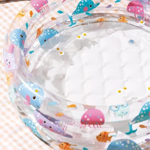 Image of Kidoyz 2 Feet Inflatable Baby Pool Bath Tub for Kids (1-3 Years) - Indoor & Outdoor Swimming Pool for Toddlers | with or Without Air Pump (2FT Printed + Pump)