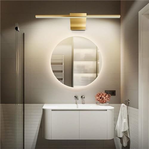 Aplique de pared dorado para baño sobre el espejo con iluminación de una luz 5