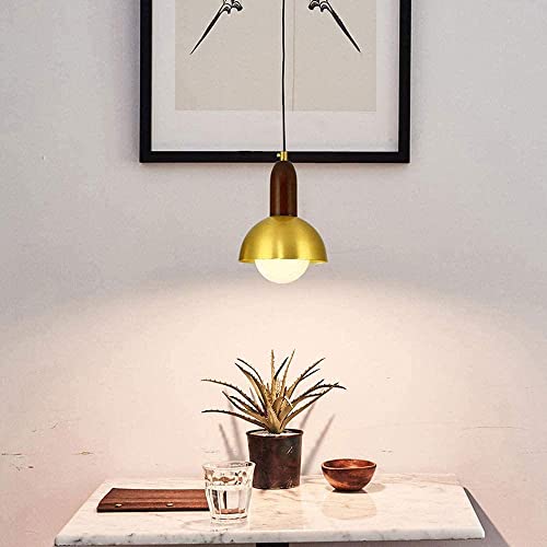 Lámpara colgante de madera y hierro para crear ambientes cálidos en comedores 3