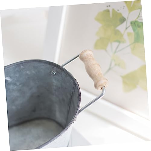 Cubo de hierro vintage para balcón macetero decorativo de suculentas 4
