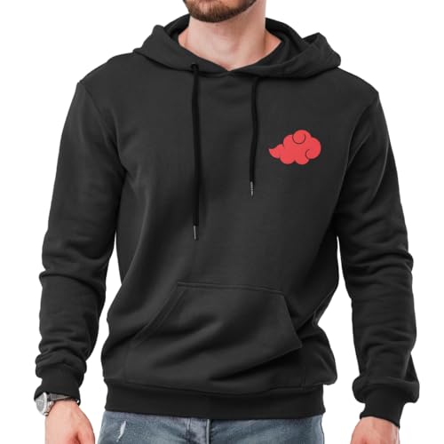 Image of DUDEME Naruto Akatsuki Unisex Anime Hoodie for Men & Women 100% Cotton Naruto, Jujutsu Kaisen, Goku, Gojo, Bleach Anime Printed Hoodies