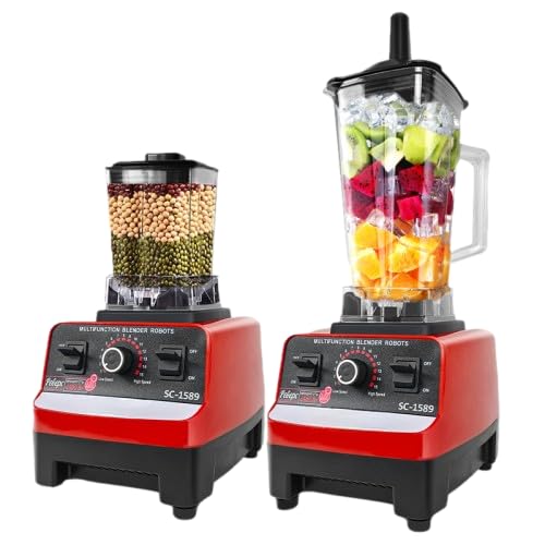 Blender Juicer Smoothie Maker, Heavy Duty Mixer Grinder Stainless Steel Blades, 2.5L Jar, 4500w, Ice Crushing, Nuts, Seeds. German Technology Ideal for Smoothies, Shakes, Purees, Grinding.[3PIN Plug]