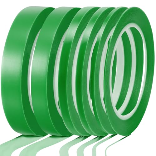 Image of Nezyo 6 Pcs Vinyl Pinstripe Tape Auto,Green,1 /16, 1 /8,1 /5,1 /4,1 /2, 3 /4 Inch | Thin Masking Tape for Auto Detailing, High Temp Low Tack Pinstripe Tape, Painters Tape, Paint Protection, Easy Clean Removal