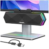 Computer Speakers for Desktop PC, Clip-On Monitor Speaker, Cool RGB Lights