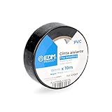 Cinta aislante EDM 47007 Cinta Aislante, Negra, 19 mm x 10 m