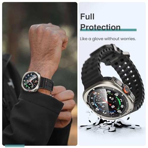Image of Tensea [5+5Pack for Samsung Galaxy Watch Ultra 2025 / Galaxy Watch 7 Ultra 2024 47mm Accessories, Hard PC Bumper /HD Anti-Fog Tempered Glass Protective Film, Face Cover Set for Women Men