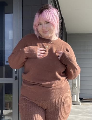 RITERA Plus Size Tops for Women Long Sleeve Sparkly Sweaters Knit Pullovers Crewneck Jumper Tops Tunic Shirts XL-5XL3