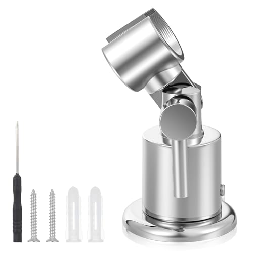 HJZHII Support de pommeau de douche réglable à 180° pour douche de 2 cm, support de pommeau de douche entièrement en métal avec vis et tournevis, support mural avec poignée