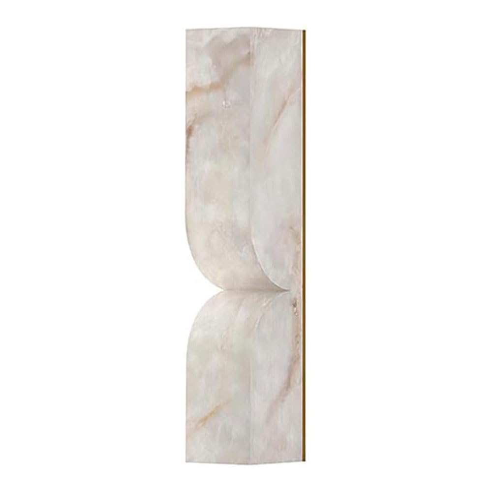 GUOGUOSM LED Warm Light Natural Alabaster Wall Sconce, Nordic Minimalist Style Wall Light, 13.7in Marble Wall Lamp, Bedroom Corridor Dressing Table Decorative Lighting Fixtures
