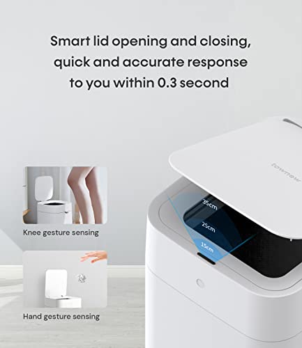 Townew T1S Smart Trash Can,4.1 Gallon Automatic Garbage Bin With Self-Sealing And Self-Changing,Motion Sense Activated Trashcan For Kitchen Bathroom Office,Large,White #TOP4