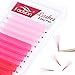 Extensions de cils 0,07 mm D Curly Color Eyelashes 14 mm Easy Fan Eyelashes Extensions de cils bouclés russes (Plateau tricolore rose 0,07-D- 14 mm)