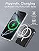 podoru for Magsafe Battery Pack, 10000mAh Magnetic Power Bank Built-in Double USB C Cables 22.5W PD Fast Charging LED Display Wireless Portable Charger for iPhone 17/16/15/14/13/12 Series-Black