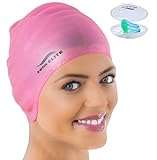 Swim Elite Silicone Swim Cap for Long Hair + FREE Nose Clip , LIMITED TIME OFFER!
