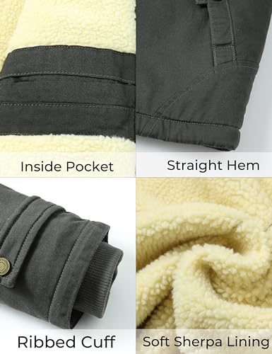 Image of WenVen Men's Winter Sherpa Parka Mid Length Thicken Military Style Warm Jacket with Removable Hood