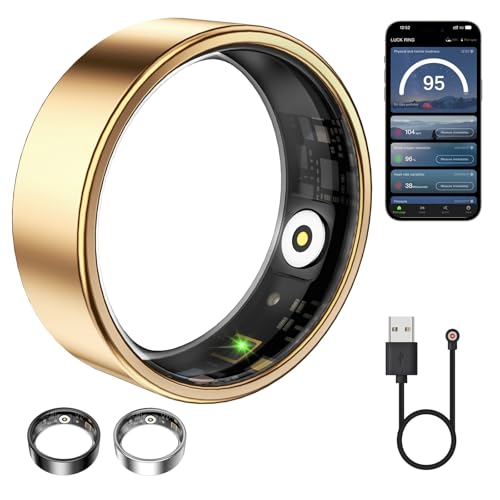 Image of Smart Ring for Women & Men, Fitness Tracker with Heart Rate, Blood Oxygen, Sleep Monitoring, Long-Lasting Battery, IP68 Waterproof, Compatible with iPhone & Android (Rose Gold, 6#)