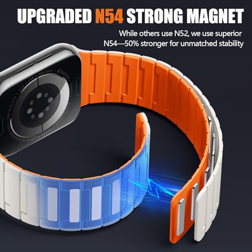 Image of SNBLK Magnetic Watchband Compatible with Apple Watch for Men 44mm 45mm 46mm 49mm 42mm 41mm 40mm 38mm Women, Silicone Sport Strong Magnet Strap for iWatch Series 11 Ultra 3 Ultra 2 Se 10 9 8 7 6 5 4 1