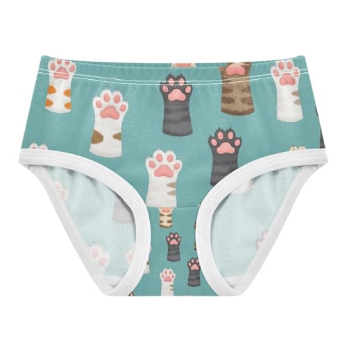 Cute Paws Cotton Toddler Underwear, Cotton Underwear for Girls, 2T–8 Years