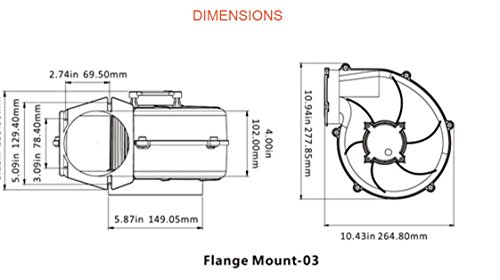 Seaflo High Flow Blower Fan, 320 Cfm 12 Volt (Flange Mount) #TOP5