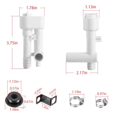 Image of Replace Compatible with Dometic 385230335 Traveler Lite Vacuum Breaker Kit with Spray Diverter Valve Assembly fit for Dometic 100, 200, 300, 500+, 500H RV Toilets
