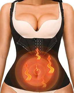 Waist Trainer Vest for Women,Zipper Corset Body Shaper for Tummy Control Neoprene Cincher Tank Top with Straps (XL) Black