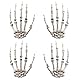 IHLOOTD Halloween Skelett Hände Realistische Terror Gruselknochen Skelett Schädel Hände für Halloween Requisiten Dekoration, Halloween Deko Outdoor Skelett, Cosplay Zubehör (2 Paare)
