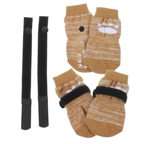 BELLIFFY 4pcs Dog Socks Slip Puppy Accessories Breathable Winter Socks Washable Dog Paw Protectors