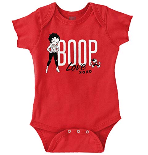 Betty Boop and Bimbo Love XOXO Baby Bodysuit Jumper Girls Red