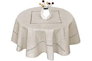 Handmade Double Hemstitch Natural Tablecloth: Adorns Your Dining Table with Elegance