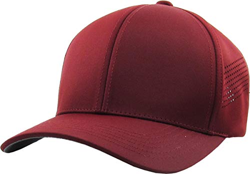 KBE-Lasercut BLK Classic Polo Style Baseball Cap All Cotton Made Adjustable Fits Men Women Low Profile Black Hat Unconstructed Dad (One Size, Burgundy Lasercut)