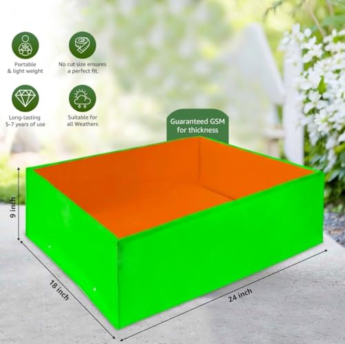 Image of Outdoor Indoor Grow Bags, Premium HDPE 230 GSM for Terrace Gardening, UV Stabilized Plant Bags for Vegetables and Flowers, 7-8 Years Life(Pack of 2, 24X18X9)