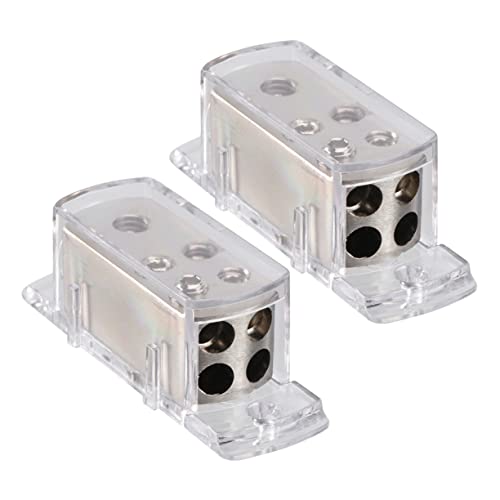 PHENOFICE 2Pcs Car Power Distribution Block to Splitter for Audio Amplifier Durable Flexible Car Audio Accessories Efficient Ground Distributor for Enhanced Sound Quality