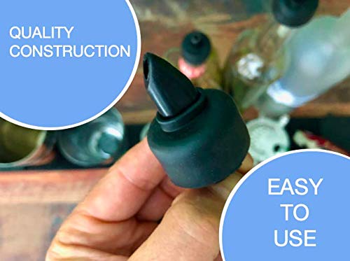Universal Liquor Pourers With Rubber Dust Caps For Alcohol Bottles, Olive Oil, Syrup, Balsamic Vinegar And More (10 Pack Of Pour Spouts) #TOP4